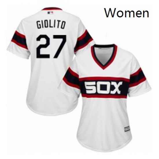 Womens Majestic Chicago White Sox 27 Lucas Giolito Authentic White 2013 Alternate Home Cool Base MLB Jersey